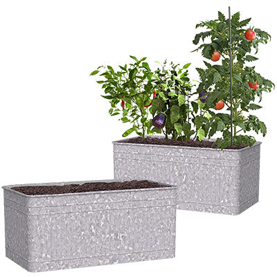 Panacea Vintage Raised Rectangular Planters, Set of 2