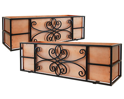 Panacea Boulevard Quatrefoil Window Boxes, 30"L, Pack of 2