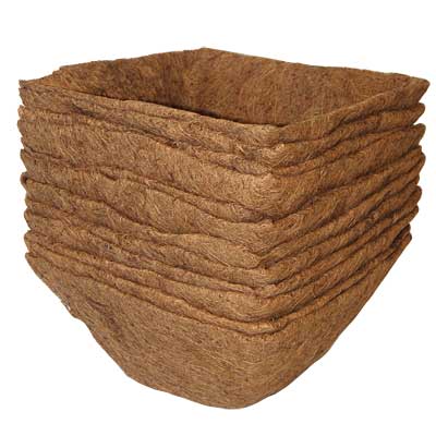 Panacea Fitted Square Coco Liners, 14"L, Pack of 12