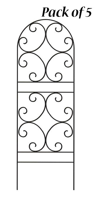 Panacea Scroll Trellises, Black, 72"H, Pack of 5