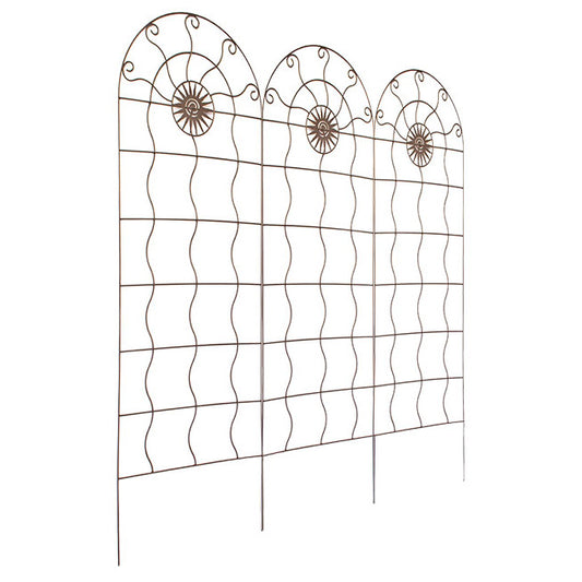 Panacea Aztec Sun Garden Trellises, Rust, 72"H, Pack of 3