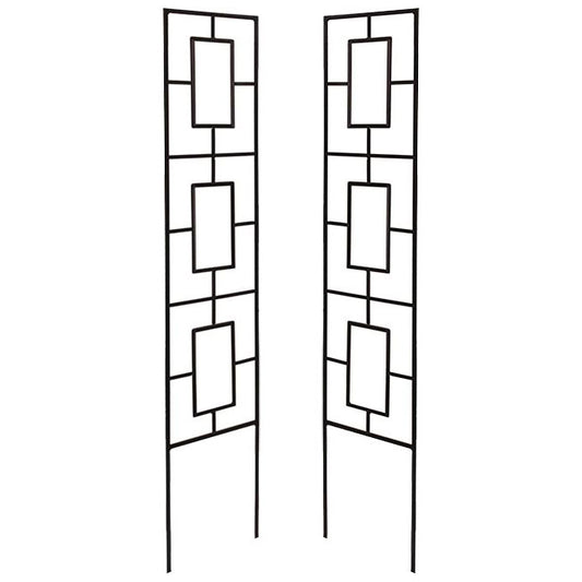 Panacea Contemporary Pot Trellises, Black, 46"H, Pack of 2