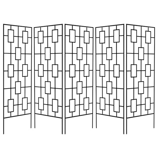 Panacea Contemporary Trellises, Black, 78"H, Pack of 5