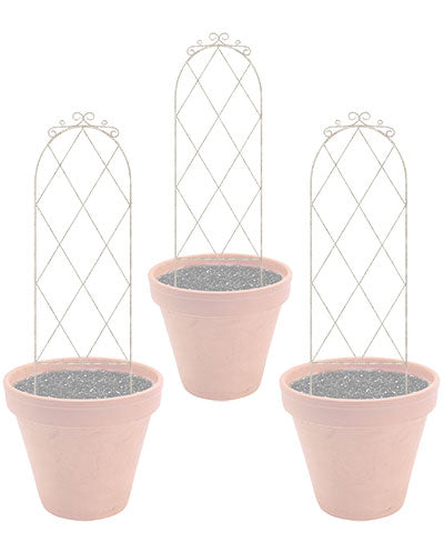 Panacea French Country Scroll Pot Trellises, 36"H, Pack of 3