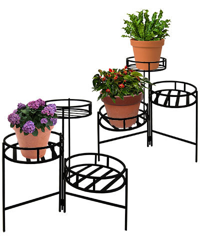 Panacea Contemporary 3-Tier Folding Plant Stands, Pack of 2