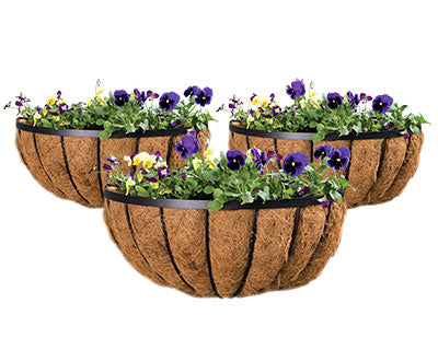 Panacea Cotswold Series Wall Planters, Black, 22"L, 3 Pack