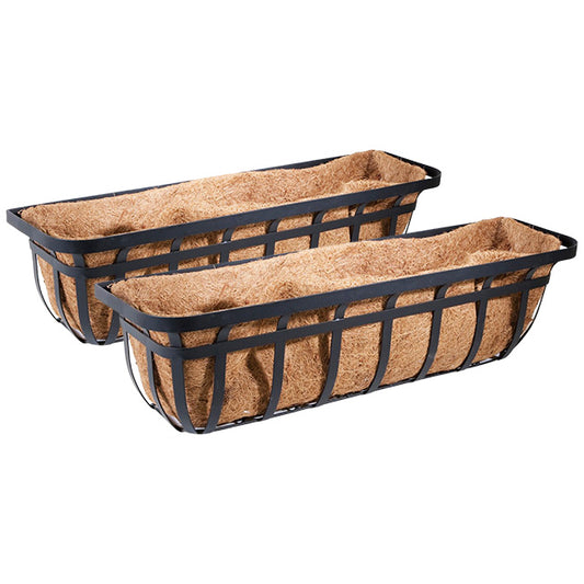 Panacea Flat Iron Series Planter Boxes, 36"L, Pack of 2