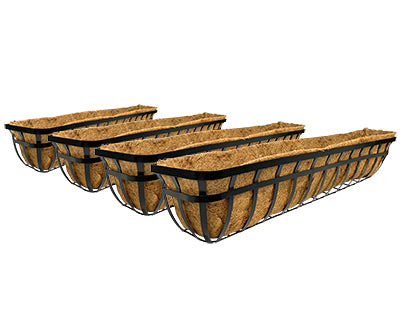 Panacea Flat Iron Series Planter Boxes, Black, 48"L, 4 Pack