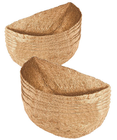 Panacea Half Round Coco Fiber Liners, 16"L, Pack of 12