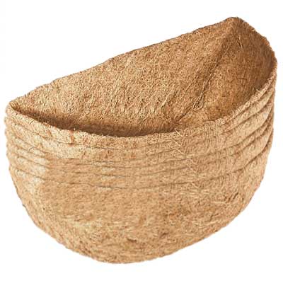 Panacea Half Round Coco Fiber Liners, 16"L, Pack of 6