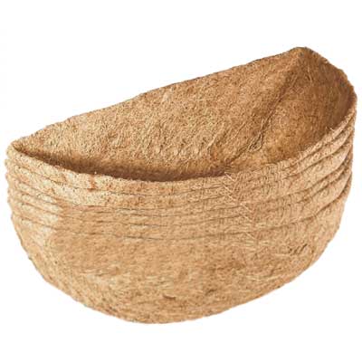 Panacea Half Round Coco Fiber Liners, 22"L, Pack of 6