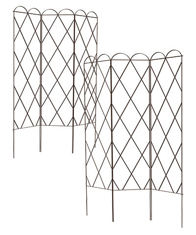 Panacea Three Panel Plant Support Trellises, Brown, 2 Pack