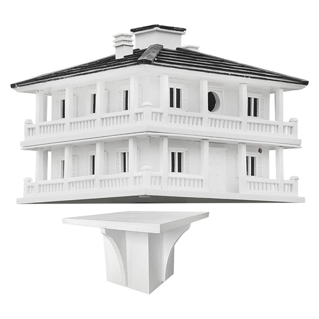 Clubhouse Bird House with Decorative Post Mounting Bracket