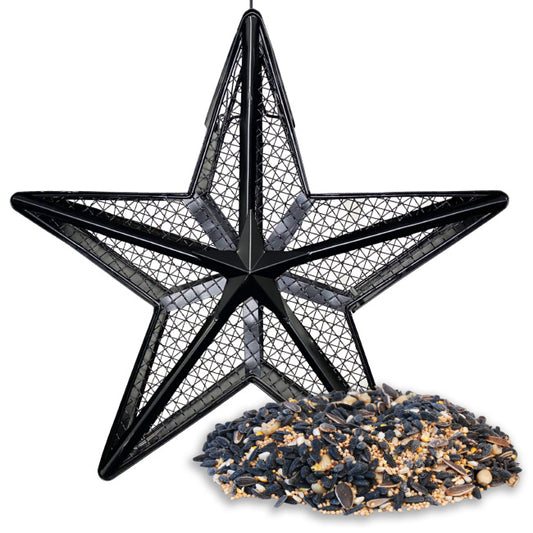 Rustic Farmhouse Star Bird Feeder with Divine Blend Seed