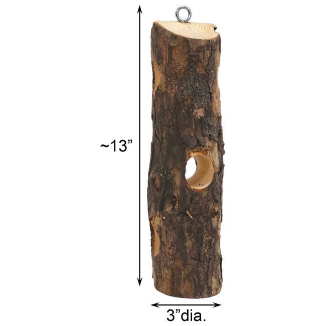 Cedar Suet Log Feeder w/Peanut Suet Plugs by Prime Retreat