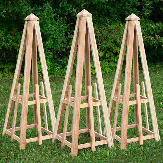 Cedar Standard Pyramid Trellises, 46"H, Pack of 3