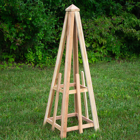 Cedar Standard Pyramid Trellis by Prime Retreat, 46"H