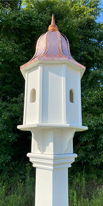 Amish Premier Bird House w/Copper Roof & Mounting Post