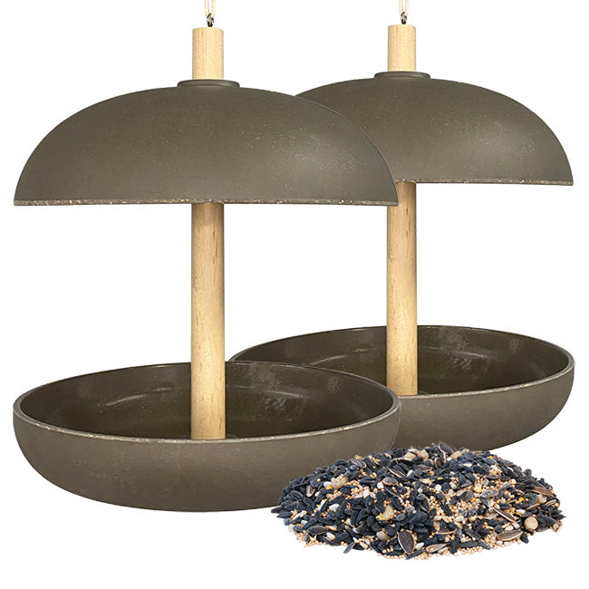 Eco-Friendly Platform Bird Feeders and Seed by Prime Retreat