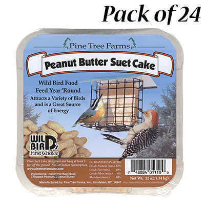Pine Tree Farms Peanut Butter Suet Cakes, 12 oz., Pack of 24