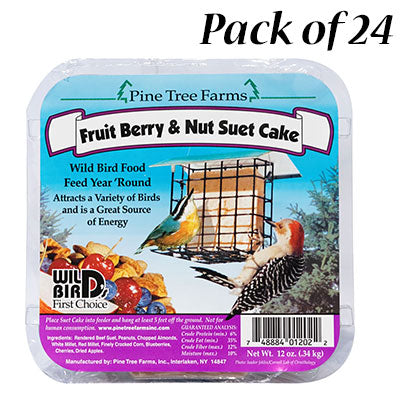Pine Tree Fruit, Berry, & Nut Suet Cakes, 12 oz., Pack of 24