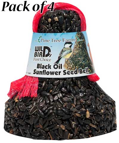 Pine Tree Farms Black Oil Sunflower Seed Bells, Pack of 4
