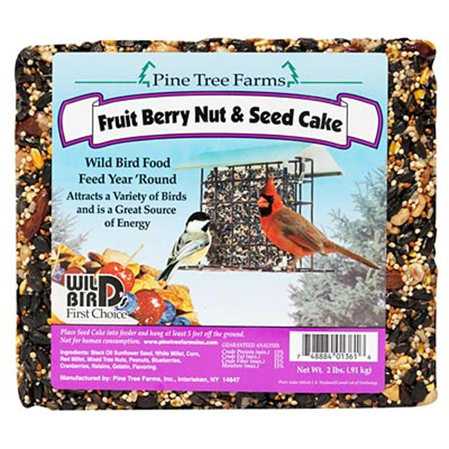 Pine Tree Fruit, Berry, Nut, & Seed Cakes, 2 lbs, Pack of 16