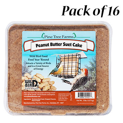 Pine Tree Large Peanut Butter Suet Cakes, 3 lbs., Pack of 16