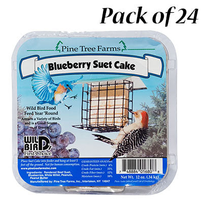 Pine Tree Farms Blueberry Suet Cakes, 12 oz., Pack of 24