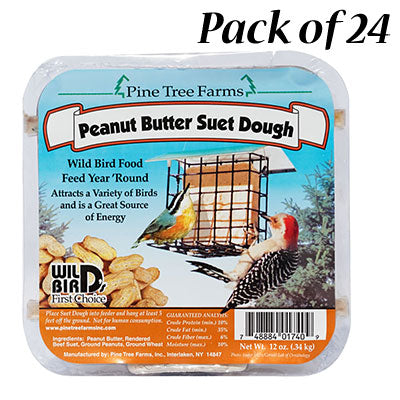 Pine Tree Farms Peanut Butter Suet Dough, 12 oz., Pack of 24