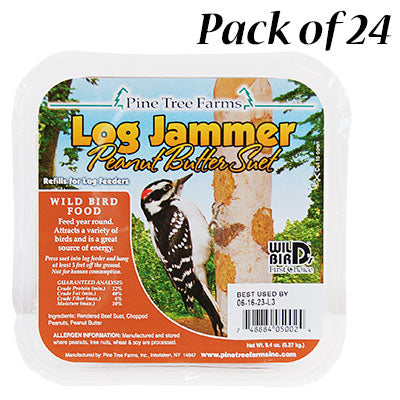 Pine Tree Log Jammer Peanut Butter Suet Plugs, 24 3-packs