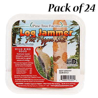 Pine Tree Log Jammer Hot Pepper Suet Plugs, 24 3-packs