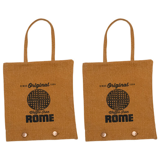 Rome Waffle Iron Canvas Storage Bags, Pack of 2