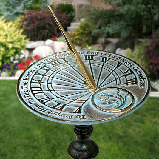 Rome Brass Gardeners Reflection Sundial w/Spindle Pedestal