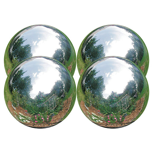 Rome Stainless Steel Gazing Balls, Silver, 6" dia., 4 Pack