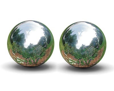 Rome Stainless Steel Gazing Balls, Silver, 12" dia., 2 Pack