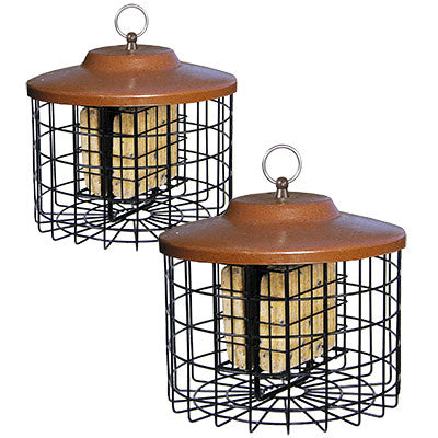 Stokes Select Caged Double Suet Feeders, Brown, Pack of 2