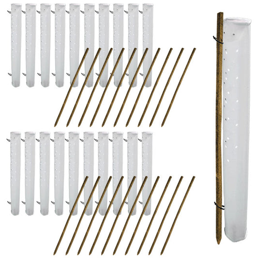 Miracle Tube Vented Seedling Protectors w/Stakes, 48", 20 Pk