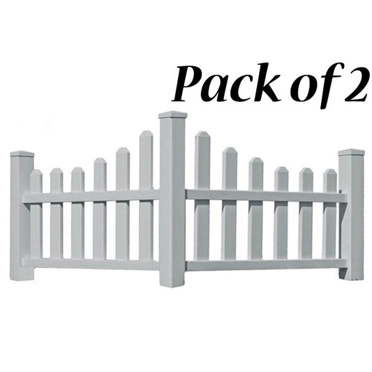 New England Country Corner Picket Fences, 43"H, set of 2