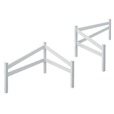 New England Split Rail Corner Fences, 41.75"H, set of 2