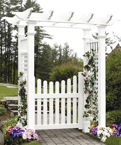 New England Fairfield Arbor with Trim and Gate