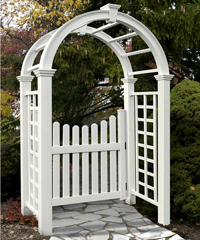 New England Nantucket Deluxe Arbor and Cottage Picket Gate
