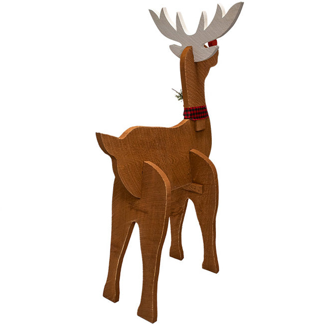 Amish-Made Wooden Reindeer Statue