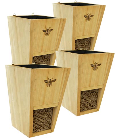 Woodlink Combination Mason Bee Houses and Planters, 4 Pack