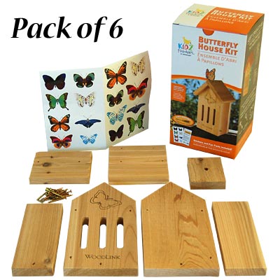 Woodlink Butterfly House DIY Craft Kits, Club Pack of 6