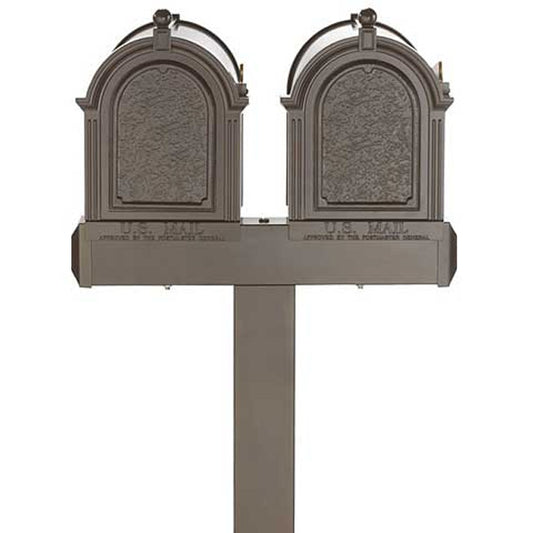 Whitehall Dual Mailboxes and Post Package, French Bronze