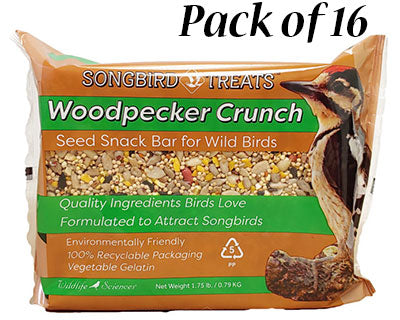 Wildlife Sciences Woodpecker Crunch Seed Cakes, Pack of 16