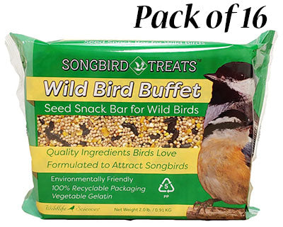 Wildlife Sciences Wild Bird Buffet Seed Cakes, Pack of 16