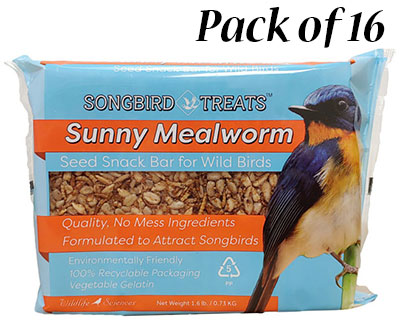 Wildlife Sciences Sunny Mealworm Seed Cakes, Pack of 16