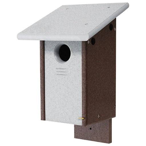 Recycled Plastic Bluebird House, Gray and Brown